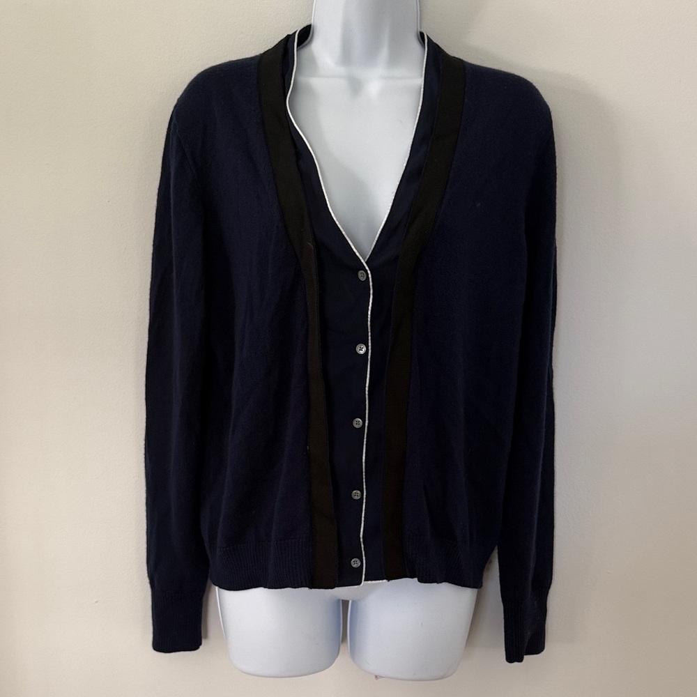 J. Crew Dark Blue and Black Women's Cardigan